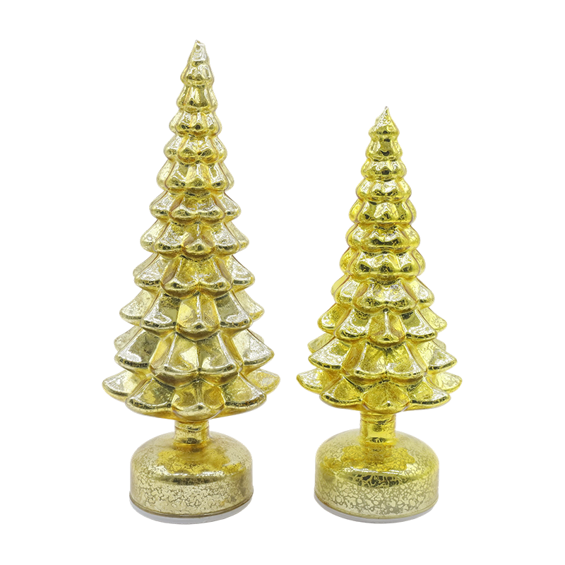 12×23 & 13×28cm Dönen LED Noel Cam Ağacı 2 Parçalı Set - Şenlikli Dekor