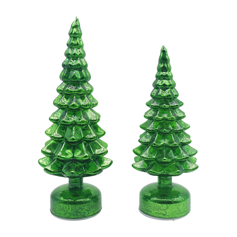 12×23 & 13×28cm Dönen LED Noel Cam Ağacı 2 Parçalı Set - Şenlikli Dekor