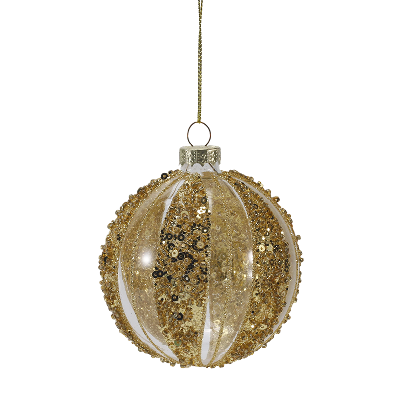 8 cm Lüks Altın ve Gümüş Noel Cam top Süsü (Tek / 4'lü Set)