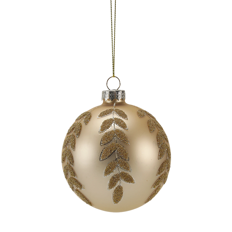 8cm Lüks Altın ve Kırmızı Noel Cam top Süsü (Tek / 3'lü Set)