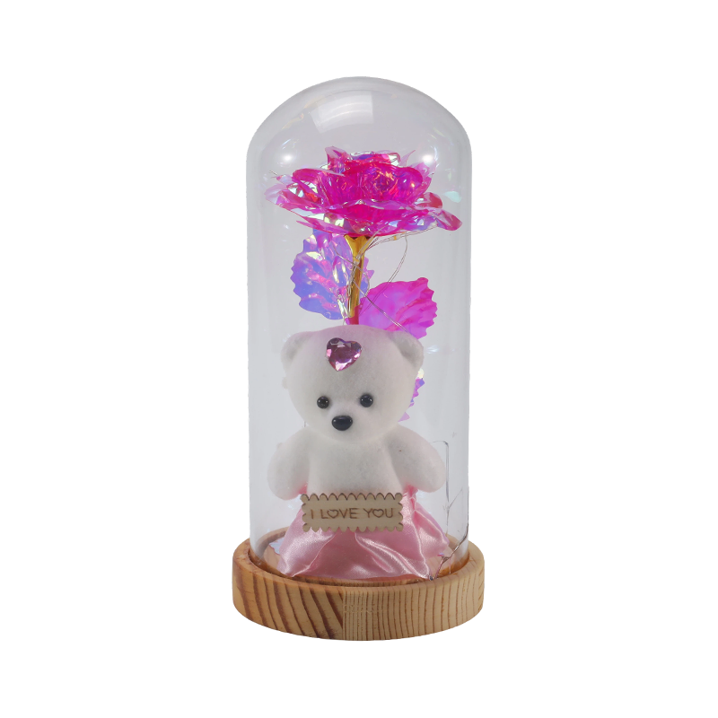 Galaxy Rose Cam Cloche Işık (Oyuncak Ayıcıklı/Ayısız, Çoklu Renk)