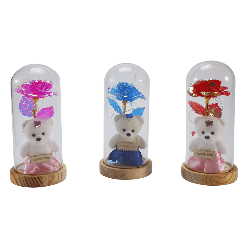 Galaxy Rose Cam Cloche Işık (Oyuncak Ayıcıklı/Ayısız, Çoklu Renk)