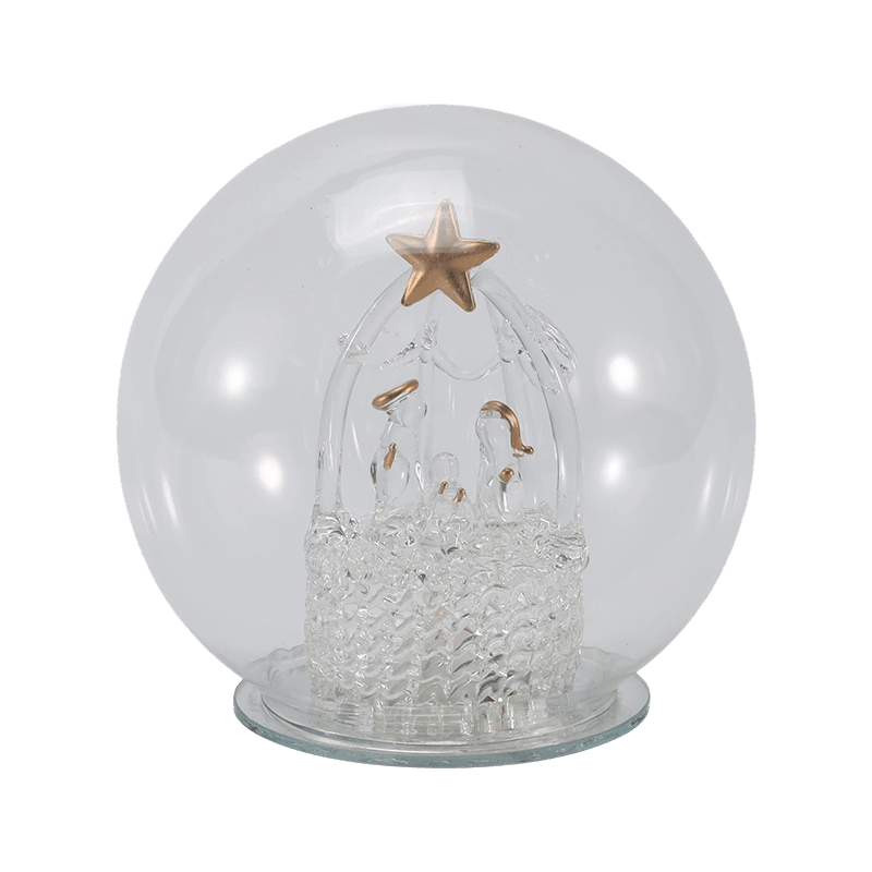 Şenlikli Cam Cloche ve Küre Işığı (Melek / İsa'nın Doğuşu / Noel Ağacı / Geyik Ormanı Stilleri)