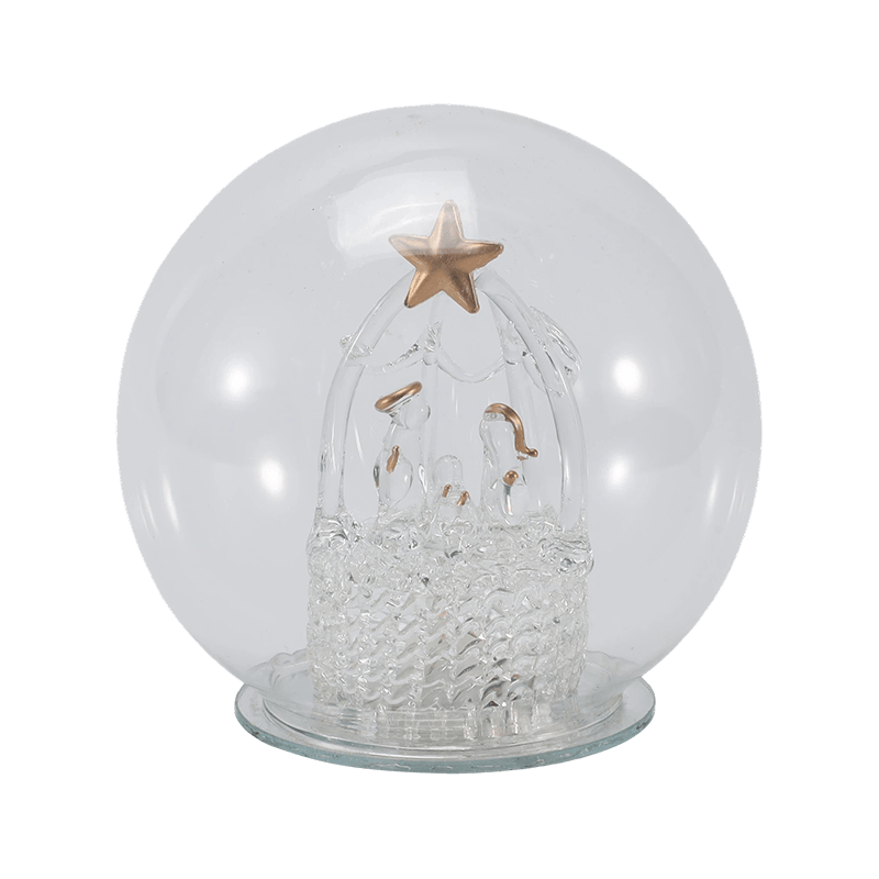 Şenlikli Cam Cloche ve Küre Işığı (Melek / İsa'nın Doğuşu / Noel Ağacı / Geyik Ormanı Stilleri)