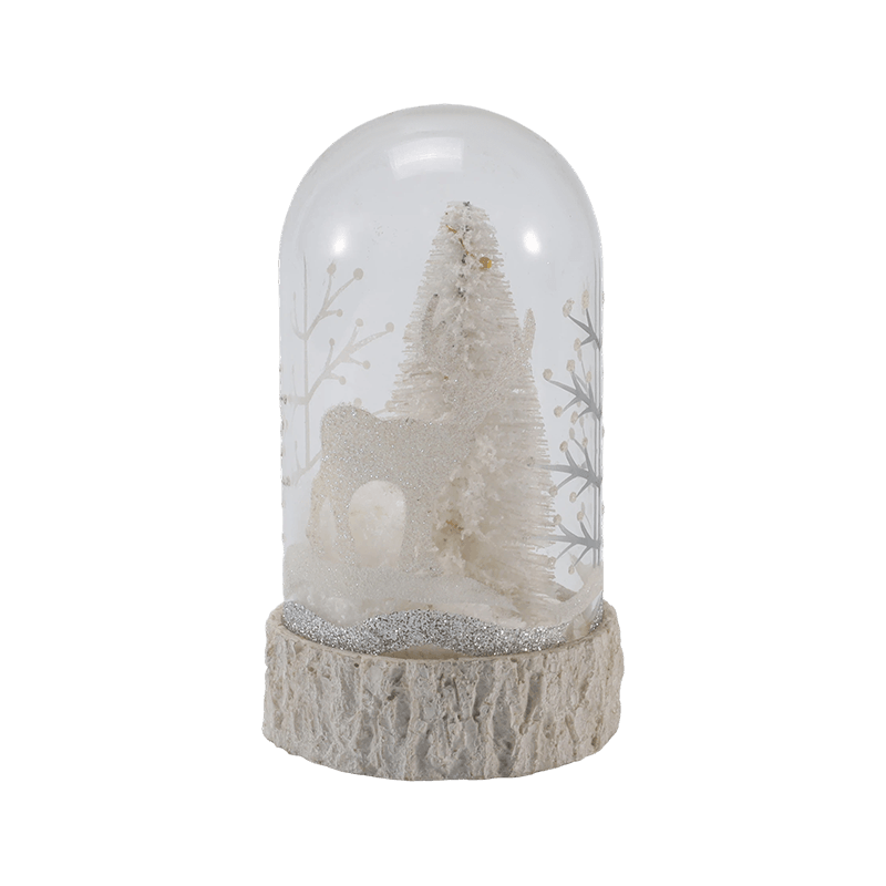 Şenlikli Cam Cloche ve Küre Işığı (Melek / İsa'nın Doğuşu / Noel Ağacı / Geyik Ormanı Stilleri)