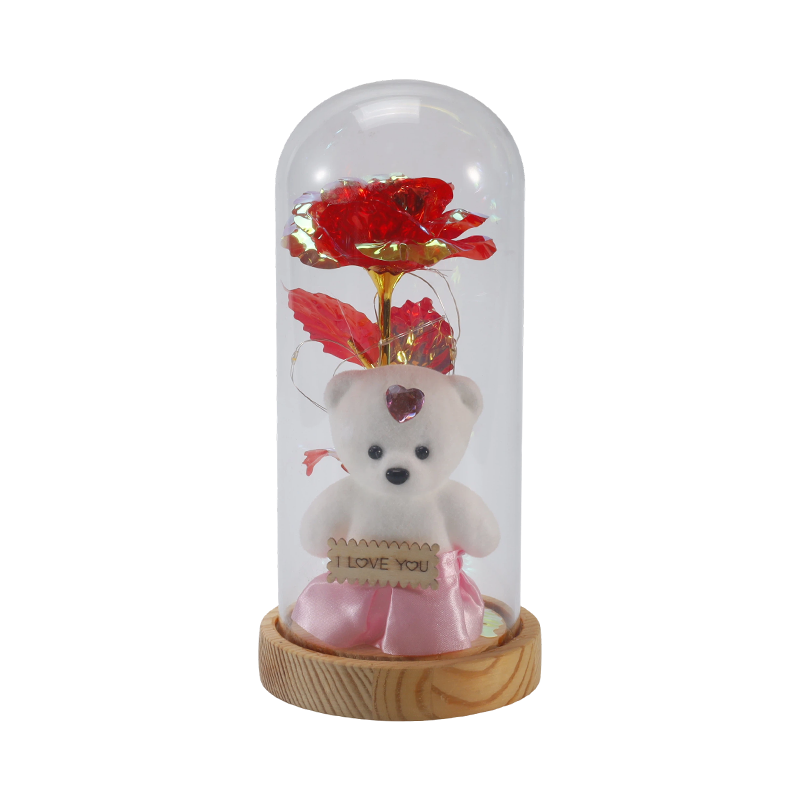 Galaxy Rose Cam Cloche Işık (Oyuncak Ayıcıklı/Ayısız, Çoklu Renk)