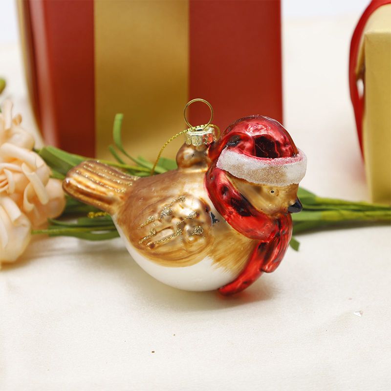 Hayvan Şeklinde Noel Cam Süs Asılı Dekor