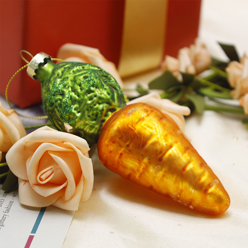 Sebze Şekilli Noel Cam Askı Süsleri