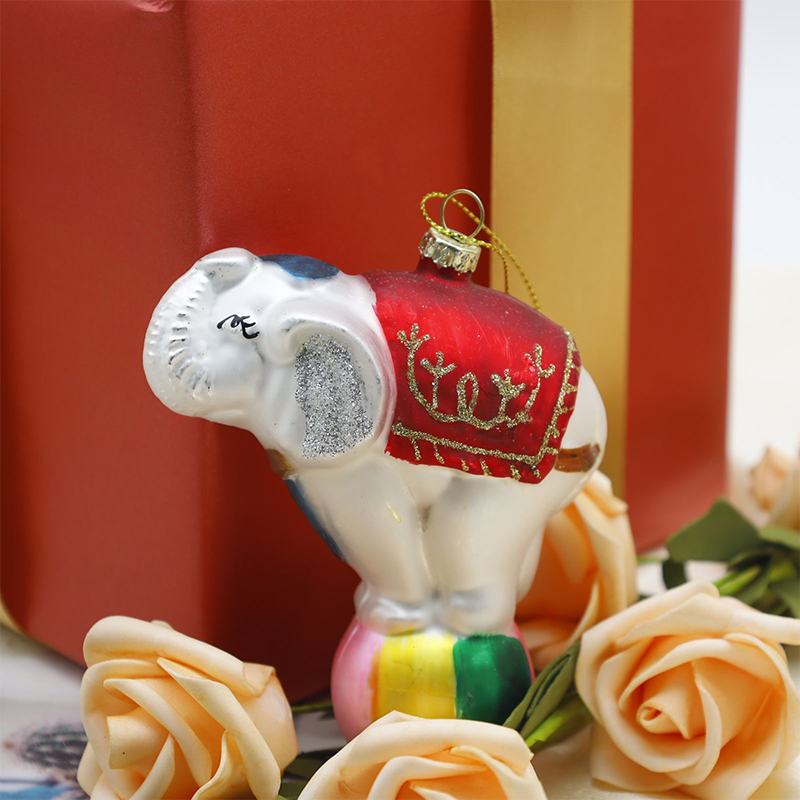 Hayvan Şeklinde Noel Cam Süs Asılı Dekor
